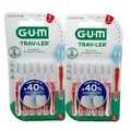 2x GUM TRAV-LER Interdentalbürsten 0,8mm rot - 2x6 Stück Zahnzwischenraumbürste