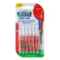 GUM Trav-Ler 0,8mm Kerze rot Interdental + 6Kappen · 6 St · PZN 09714445