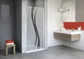 Duschtür in Nische mit Drehtür SCHULTE Alexa Style 2.0 ExpressPlus 90 cm Profil aluminium Glasdekor Liane schmutzabweise