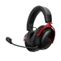 HyperX Cloud III S Wireless Schwarz/Rot, Kabelloses Gaming-Headset, 2.4 GHz Verbindung, Bluetooth, HP Instant Pair für Omen Gaming-Notebooks