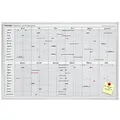 FRANKEN Personal- & Projektplaner über 12 Monate mit 24 Positionen, lackiert, magnetisch, beschreibbar, trocken abwischbar, mit Aluminiumrahmen, Magnettafel zur Wandbefestigung, 90 x 60 cm, JK710