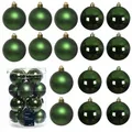 16er-Set Christbaumkugeln Grün Glas 8cm, Matt & Glänzend, Hochwertige Weihnachts-Deko