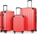 HAUPTSTADTKOFFER - Spree - Kofferset 3tlg Hartschalenkoffer Reisekoffer mit Erweiterung Trolley-Set, TSA, 4 Rollen, S M & L,Korall