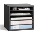 VEVOR Literatur-Organizer Dokumentenablage mit 5 Fächern & einstellbaren Regalen, Aktensortierer Briefablage Dokumentenlager aus Spanplatten und MDF, Aufbewahrung für Büro Klassenzimmer Grau