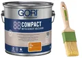 GORI 88 Premium Holzlasur außen wetterfest 2,5 L + Profi Pinsel I Holzschutzlasur außen wetterfest & Lasurpinsel I Wetterschutzfarbe Holz außen & Garten I Holzfarbe außen wetterfest I Kiefer