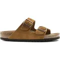 Kaufen Sie die Birkenstock Arizona Suede Mink mit schmalem Fußbett bei Kicksshop. Bequeme braune Uni-Sandale aus weichem Wildleder mit dem legend... - Braun - 43