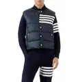 THOM BROWNE Daunenweste mit Streifen 4-bar Daunen Jacke gestreiftes Signature-Futter, Goldfarbene Druckknöpfe mit Logo 2 / M