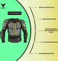 BULLDT Protektorenjacke 2in1 Titan Motorrad Motocross Skatebording Protektoren, Größe:48/S, Farbe:Gelb