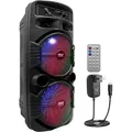 Pyle Bluetooth Lautsprecher - PA Anlage, Karaoke Maschine, Musikbox Groß, Partybox, Dual 8” Subwoofer, Tragbare Musikboxen 600W