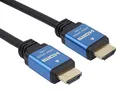 PremiumCord 4K HDMI 2.0b Kabel, Auflösung UHD 4K@60Hz 2160p , 3D, ARC, HDCP, vergoldete Metallstecker, schwarz und blau, Länge 5 m