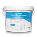 Super Finish Spachtelmasse Fertigspachtel für Innen Feinspachtel Trockenbau Spachtel Gipsspachtel Feinputz Fertigspachtelmasse Spachtelgips Flächenspachtel Q1-Q4 Masse Gips Füll weiß 5kg HAUSA