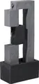 dobar Großer Design-Gartenbrunnen mit Pumpe und LEDs, XL-Brunnen mit 3 Stufen aus Kunststein, 40,5 x 21,5 x 90,5 cm, Grau