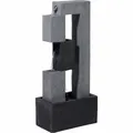 Dobar Design-Gartenbrunnen „Mars“ 4-stufig mit LEDs eckig Gartendekoration