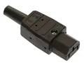 as - Schwabe Kaltgerätesteckdose - Typ C13 - Gerätesteckdose für bis 70° C - Thermoplast-Gerätesteckdose - 2-polig - Anschlussleitungen bis max. 3G1,5-230 V / 10 A - Made in Germany - schwarz, 62081