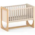 Geuther 4-in-1 Beistellbett Baby Hato, Baby Erstausstattung für Babyzimmer ab Geburt I Babybett mit Rollen, Gitterbett umbaubar als Kinderbett, Sitzbank oder Kindertisch I Buchenholz, Natur-Beige