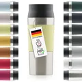 Blumtal Thermobecher 350 ml - Kaffeebecher to go aus Edelstahl - auslaufsicherer Isolierbecher kalt/heiß - Mug mit 360° Trinköffnung - Thermosbecher mit Quick-Press-Verschluss - Thermo Cup - Hellgelb