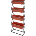 tectake® Vertical Gardening Beet mit 4X Blumenkasten, Pflanzturm Hochbeet Kunststoff, als Indoor Kräutergarten oder Outdoor im Garten, als Sichtschutz Balkon, Terrassen Deko, Blumenbank
