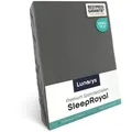 Lunarys Spannbettlaken SleepRoyal, Jersey-Elasthan, Gummizug: rundum, (1 Stück), 220x220 cm, 250 g/m2, für hohe Matratze & Wasserbett geeignet grau 220 cm x 220 cm
