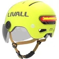 Livall L23 Gelber Fahrradhelm mit Schutzvisier, LED/SOS - Gelb