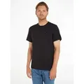 Tommy Jeans T-Shirt TJM ESSENTIAL SOLID TEE mit Rundhalsausschnitt und dezenter Logo-Flag schwarz L (50)