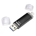 hama USB-Stick Laeta Twin schwarz 64 GB, 1 St.