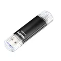 Hama 64GB USB-Speicherstick mit USB 3.2 & microUSB (2-in-1 USB-Stick, z.B. für Android Handy, Tablet, Computer, Notebook, PC, Laptop, MacBook, OTG, 40MB/s) Handy-Stick, Doppel Memory-Stick schwarz