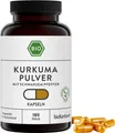 Kurkuma Kapseln BIO mit schwarzem Pfeffer - 180 Stück à 600mg - bioKontor