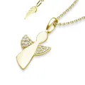 Geschenke zur Einschulung Mädchen | Schutzengel Kette Gold (Silber 925 vergoldet) Engel-Anhänger Halskette | Geschenk zum Schulanfang Schultüte Inhalt Füllung Schulkind | Kinderschmuck Kinderkette