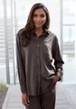French Connection Langarmhemd aus Veloursleder-Imitat mit aufgesetzter Tasche, Loungewear