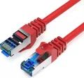 CAT 7 Patchkabel Ethernetkabel Netzwerkkabel Rohrkabel DSL LAN Kabel - Rot 1m
