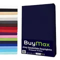 Buymax Wasserbett Spannbettlaken Stretch 180x200-200x220 cm für Wasserbetten und Boxspringbetten Bettbezug für Matratzen bis 35 cm Matratzenhöhe, Blau Marineblau