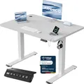 JUMMICO Höhenverstellbarer Schreibtisch mit USB-Ladeanschluss,Schreibtisch Höhenverstellbar Elektrisch 100 x 60 cm, Steh-Sitz Tisch Stehpult Verstellbarer Computertisch,Standing Desk,Grau
