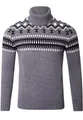 Reslad Strickpullover Reslad Rollkragenpullover Herren Grobstrick Norweger Pullover Winter (1-tlg) Strickpullover Männer Norwegermuster mit Roll Neck