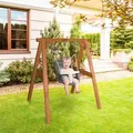 Axi Babyschaukel Braun mit Sitz Grau - Weiß 103 x 120 x 134 cm