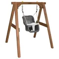Babyschaukel,  Outdoor Schaukel mit Gestell aus Holz , Grau & Weiß AXI