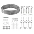 VEVOR Edelstahldrahtseil φ2 mm 35,1 m Länge, Drahtseil aus Edelstahl 304 mit einer Bruchlast von 2 kN, Stahldraht 7x7 Litzen, Geländerseil für Terrassengeländer, Gartenspaliere, Lichtketten