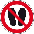 Verbotsschild Betreten der Fläche verboten, Hygiene und Abstand Folie selbstklebend (Ø) 200mm ISO 7010 1St.