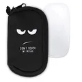 kwmobile Hülle kompatibel mit Apple Magic Mouse 1/2 - Neopren Hülle für PC Mouse Schutzhülle - Computer Maus Tasche - Neopren Tasche für PC-Maus - Weiß Schwarz