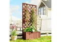Outsunny Hochbeet Mit Rankgitter für Kletterpflanzen (Blumenkasten, 1 St., Pflanzkasten), für Garten, Balkon, Orange
