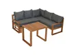 Merxx Ecklounge Set Merida, ausziehbare Bank, inkl. Auflagen - Akazie
