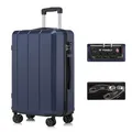 YONSLY Premium Reisekoffer TSA-Schloss,YKK-Reißverschluss Hartschalen-Koffer Trolley Rollkoffer Suitcase Handgepäck 4 Rollen (Dunkelblau, L)