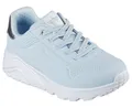 Skechers UNO LITE Sneaker, Schnür,-Plateausneaker mit Metallic, Größenschablone zum Download, hellblau-silberfarben