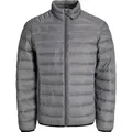 Jack & Jones 12280971_176_S, Puffer, Uni, Erwachsener, Reißverschluss, Nylon, Grau - Grau - S