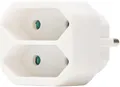 Kopp 174102001 Adapter, 2-fach: Anschluss für 2 Euro-Stecker (2x 2,5A), erhöhter Berührungsschutz, Farbe: arktisweiß