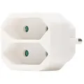 KOPP Adapter mit Anschluss für 2x Euro-Stecker (2-fach | 250V | 2x 2,5A) - in arktisweiß