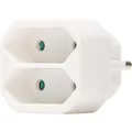 Kopp - Adapter, 2-fach: Anschluss für 2 Euro-Stecker (2x 2,5A), erhöhter Berühru