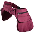 Kunst und Magie Doppel Bauchtasche Sidebag Gürteltasche Festivaltasche Hippie Goa, Farbe:Bordeaux