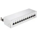Goobay - Cat 5e Mini/desktop Patch Panel, 12 Port, (1 He), Stp Geschirmt, Grau. Farbversion Grau