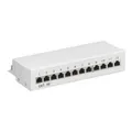 Wentronic Goobay CAT 5e Mini/Desktop Patch Panel, 12 Port, Grau - STP geschirmt, Grau (93041)