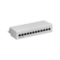 Goobay 93041 CAT 5e Patch Panel 12 Port / RJ45 Buchsen Netzwerkstecker / 100 MHz LAN Patchfeld / 1 HE Verteilerfeld / Mini Desktop Patchpanel Wandmontage / Grau